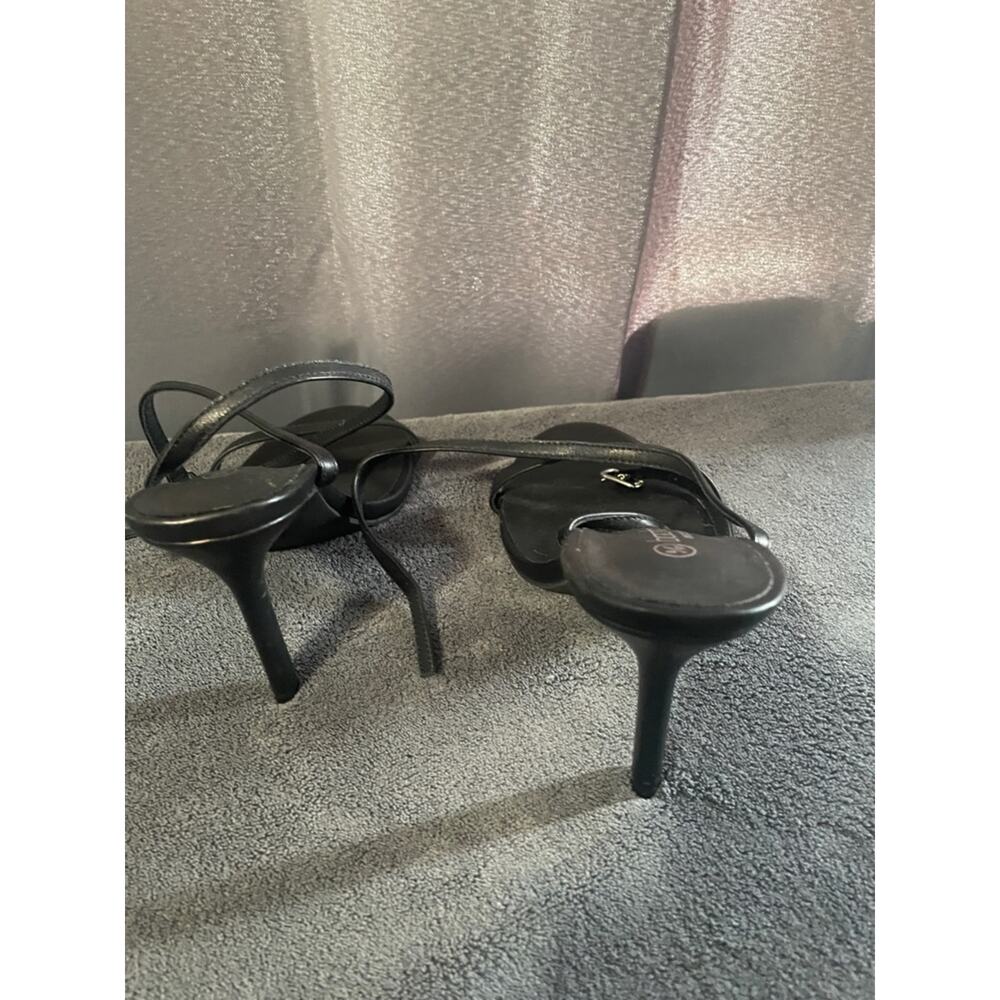 Boohoo Black Strappy Mid-Heel Sandals View 3